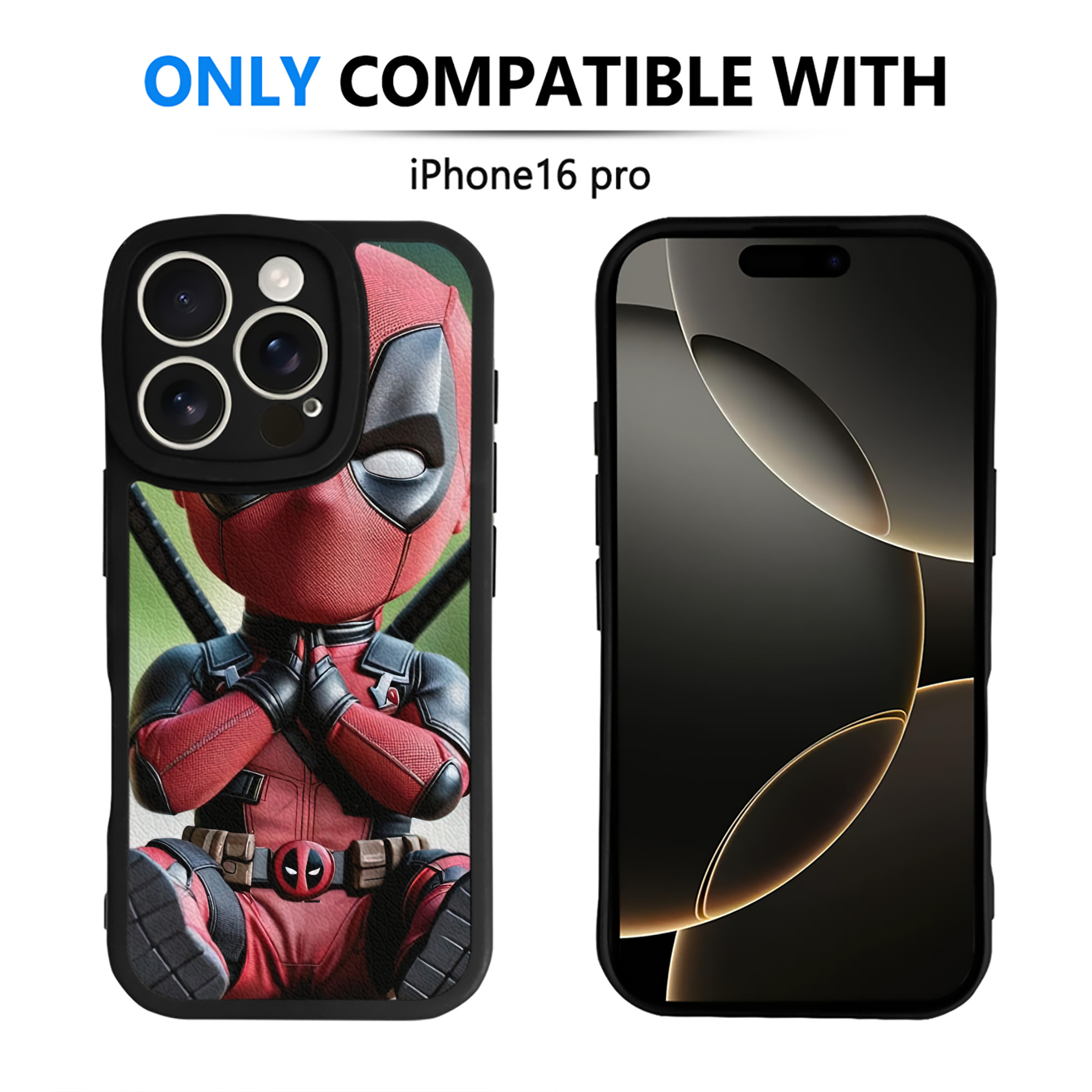（画像用） Deadpool デッドプール 【iPhone 16シリーズ対応】シリコンスマホケース（レザー調） 材質：シリコン